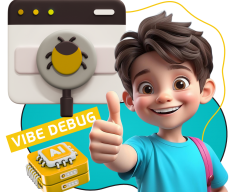 Тестирование & Vibe Debug. Охотники за багами - КИБЕРшкола программирования для детей, компьютерные курсы для школьников, начинающих и подростков - KIBERone г. Кисловодск