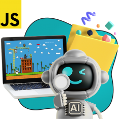 Язык программирования JavaScript + AI. Проектное обучение + геймификация + AI-помощники - КИБЕРшкола программирования для детей, компьютерные курсы для школьников, начинающих и подростков - KIBERone г. Кисловодск